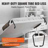 Murphy Bed Kit, Full Size, Vertical Deluxe DIY Wall Bed Mechanical Hardware Kit, Pneumatic Lever Heavy Duty Bed Frame Support, Folding Cabinet Wall Bed Space Saving Design for Guestroom