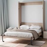 Murphy Bed Kit, Twin Size, Vertical Deluxe DIY Wall Bed Mechanical Hardware Kit, Pneumatic Lever Heavy Duty Bed Frame Support, Folding Cabinet Wall Bed Space Saving Design for Guestroom