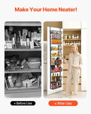 Over the Door Pantry Organizer, 9-Tier Pantry Organization and Storage, Heavy-Duty Steel Hanging Spice Rack, Adjustable Wall Seasoning Shelves, for Home Kitchen Laundry Room Bathroom, Black