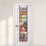 Over the Door Pantry Organizer, 9-Tier Pantry Organization and Storage, Heavy-Duty Steel Hanging Spice Rack, Adjustable Wall Seasoning Shelves, for Home Kitchen Laundry Room Bathroom, Black