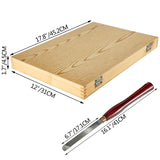 VEVOR Woodworking Lathe Chisel Set 8 Piece Set Lathe Chisel HSS Steel Blades Wood Turning Tools Wooden Case for Storage for Wood Carving Root Carving Furniture Carving Lathes Red