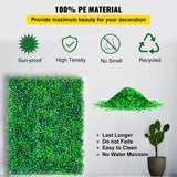 VEVOR Artificial Boxwood Panels, 20 PCS 20\"x20\" Boxwood Hedge Wall Panels, PE Artificial Grass Backdrop Wall 1.6\", Privacy Hedge Screen for Decoration of Outdoor, Indoor, Garden, Fence, and Backyar