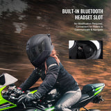 VEVOR Full Face Motorcycle Helmet Motocross Helmet with Bluetooth Slot