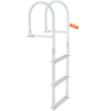 VEVOR Dock Ladder, Removable 3 Steps, 227 kg Load Capacity, Aluminum Alloy Pontoon Boat Ladder with 7.9 cm Wide Step & Nonslip Rubber Mat, Easy to Install for Ship/Lake/Pool/Marine Boarding