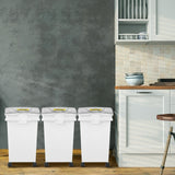 VEVOR Ingredient Bin, 5.2 Gallon / 20 L Capacity Ingredient Storage Bin, 3 Pcs/Set, PP Material Flour Bins On Wheels, White Shelf Ingredient Bin with Scoop and Sliding Lid, Commercial Storage Bins