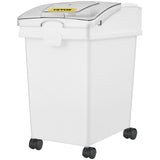 VEVOR Ingredient Bin, 5.2 Gallon / 20 L Capacity Ingredient Storage Bin, 3 Pcs/Set, PP Material Flour Bins On Wheels, White Shelf Ingredient Bin with Scoop and Sliding Lid, Commercial Storage Bins