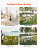 Wooden Folding Chairs with Cushion, Set of 2, Portable Foldable Cushion Chair with Wooden Frame, Modern Padded Dining Chair for Kitchen, Office, Wedding, Party, Dining Room, Easy Assembly, Beige