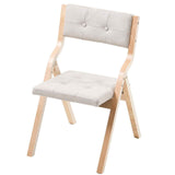 Wooden Folding Chairs with Cushion, Set of 2, Portable Foldable Cushion Chair with Wooden Frame, Modern Padded Dining Chair for Kitchen, Office, Wedding, Party, Dining Room, Easy Assembly, Beige