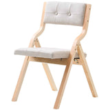 Wooden Folding Chairs with Cushion, Set of 2, Portable Foldable Cushion Chair with Wooden Frame, Modern Padded Dining Chair for Kitchen, Office, Wedding, Party, Dining Room, Easy Assembly, Beige