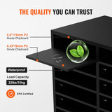 VEVOR Wood Literature Organizer Adjustable File Sorter 12 Compartments Black