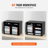 VEVOR Wood Literature Organizer Adjustable File Sorter 12 Compartments Black