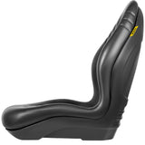 VEVOR Universal Lawn Tractor Seat Replacement, Compact High Back Mower Seat, Black Vinyl Forklift Seat, Central Drain Hole Skid Steer Seat with Mounting Bolt Patterns of 8" x 11.5" & 11.25" x 11.5"