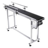 Belt Conveyor, 1498.6 x 198.1 mm Conveyor Table Heavy Duty Stainless Steel Motorized Belt Conveyor for Inkjet Coding Applications Powered PVC Belt Anti-Static Adjustable Speed (Double Guardrail)