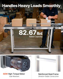 Belt Conveyor, 1498.6 x 198.1 mm Conveyor Table Heavy Duty Stainless Steel Motorized Belt Conveyor for Inkjet Coding Applications Powered PVC Belt Anti-Static Adjustable Speed (Double Guardrail)