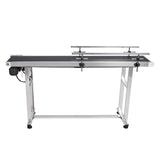 Belt Conveyor, 1498.6 x 198.1 mm Conveyor Table Heavy Duty Stainless Steel Motorized Belt Conveyor for Inkjet Coding Applications Powered PVC Belt Anti-Static Adjustable Speed (Double Guardrail)