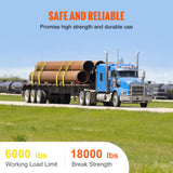 VEVOR Winch Straps, 10.2 cm x 9.1 m, 2.7T Load Capacity, 8.2T Break Strength, Truck Straps with Flat Hook, Flatbed Tie Downs Cargo Control for Trailers, Farms, Rescues, Tree Saver, Yellow (10 Pack)