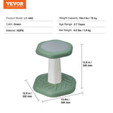 Kids Wobble Chair Active Chair  with Sponge Cushion, Wobble Stool Improves Focus, Posture and Calm Children, Ideal for Schools and Preschools, Age 3-7, Green