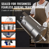 VEVOR 304 Stainless Steel Kettle, 8 GALLON Beer Brew Fermentor, Brew Bucket Fermentor for Brewing, Home Brewing Supplies with Base, Kettle Stock Pot Includes Lid, Handle, Valve, Spigot, Thermometer