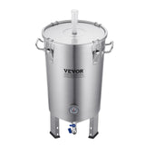 VEVOR 304 Stainless Steel Kettle, 8 GALLON Beer Brew Fermentor, Brew Bucket Fermentor for Brewing, Home Brewing Supplies with Base, Kettle Stock Pot Includes Lid, Handle, Valve, Spigot, Thermometer