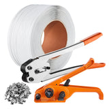 VEVOR Banding Strapping Kit with Strapping Tensioner Tool, Banding Sealer Tool, 1000 m Length PP Band, 1000 Metal Seals, Pallet Packaging Strapping Banding Kit Banding Packaging Strapping for Packing