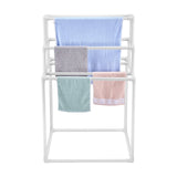 VEVOR Towel Rack 8-Bar Outdoor PVC Towel Holder for Poolside Spa Bathroom White