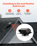 VEVOR 149 mm Hooded Wall Vent Cover SPCC Steel Roof Exhaust 1 Pack Black