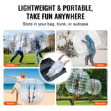 VEVOR Inflatable Bumper Balls 2-Pack, 4FT/1.2M Body Sumo Zorb Balls for Teen & Adult, 0.8mm Thick PVC Human Hamster Bubble Balls for Outdoor Team Gaming Play, Bumper Bopper Toys for Garden, Yard, Park