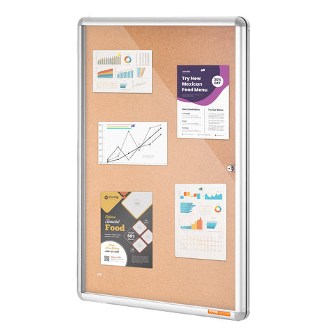 VEVOR 36"x24" Enclosed Cork Board with Aluminum Frame Lockable Bulletin Board
