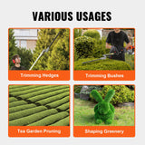 VEVOR 15.7-inch 26CC 2 Cycle Gas Hedge Trimmer, Gas Powered Pole Hedge Trimmer with Dual Sided Dual Action Blade, Adjustable Trimmer Head, Suitable for Trimming Shrubs, Bushes