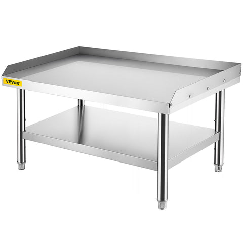 VEVOR Stainless Steel Equipment Grill Stand, 122 x 76 x 61cm Stainless Table, Grill Stand Table with Adjustable Storage Undershelf, Equipment Stand Grill Table for Hotel, Home, Restaurant Kitchen