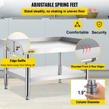 VEVOR Stainless Steel Equipment Grill Stand, 152x76x61 cm Stainless Table, Grill Stand Table with Adjustable Storage Undershelf, Equipment Stand Grill Table for Hotel, Home, Restaurant Kitchen