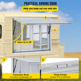 VEVOR Concession Window, 91.4 x 91.4 cm Aluminum Alloy Food Truck Service Window with 4 Horizontal Sliding Screen Windows & Awning Door & Drag Hook, Serving Window for Food Trucks Concession Trailers