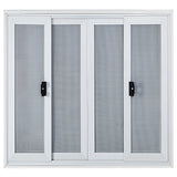 VEVOR Concession Window, 91.4 x 91.4 cm Aluminum Alloy Food Truck Service Window with 4 Horizontal Sliding Screen Windows & Awning Door & Drag Hook, Serving Window for Food Trucks Concession Trailers