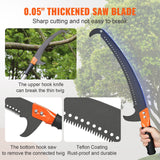 VEVOR Manual Pole Saw, 2.24 m-8.24 m Extendable Tree Pruner, Sharp Steel Blade High Branches Trimming, Manual Branch Trimmer with Lightweight 8 Fiberglass Handles, for Pruning Palms and Shrubs