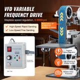 VEVOR Belt Grinder Sander, 30 x 1-Inch Variable Speed Belt Polisher with VFD, 550W Polishing Grinding Machine with 2 Grinding Moulds & 3PCS Sanding Belts for Metalworking, Knife Making