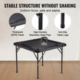 VEVOR Mahjong Table, Square 4 Player Folding Card Table with 4 Cup Holders & 4 Chip Trays, Portable Domino Game Table with 1 Set of Dominoes for Mahjong Poke Puzzles, 90 x 90-inch, Black