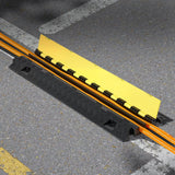 Cable Protector Ramp, 9,979 kg/axle Capacity, 2 Channel Heavy Duty TPU Cord Hose Wire Cover, 31 x 28 mm Channel, Traffic Speed Bump with Flip-Open Top Cover, for Indoor & Outdoor Use, 3 Pack