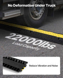Cable Protector Ramp, 9,979 kg/axle Capacity, 2 Channel Heavy Duty Rubber Cord Hose Wire Cover, 55 x 50 mm Channel, Traffic Speed Bump with Flip-Open Top Cover, for Indoor Outdoor Use, 1 Pack
