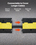 Cable Protector Ramp, 9,979 kg/axle Capacity, 2 Channel Heavy Duty Rubber Cord Hose Wire Cover, 55 x 50 mm Channel, Traffic Speed Bump with Flip-Open Top Cover, for Indoor Outdoor Use, 1 Pack