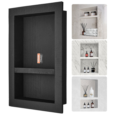 VEVOR Shower Niche Ready for Tile 40.64 x 60.96 cm, 16 x 24 inch Double Shelf Or