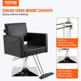 VEVOR Salon Chair, Barber Chair for Hair Stylist, Styling Chair with Heavy Duty Hydraulic Pump, Swivel Hair Salon Chair with Footrest for Beauty Spa Shampoo, Max Load Weight 330 lbs, Black