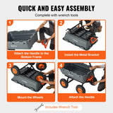 VEVOR Dump Cart, Poly Garden Dump Cart with Easy to Assemble Steel Frame, Dump Wagon with 2-in-1 Convertible Handle, Utility Wheelbarrow  544kg/ 1200lbs Capacity, 33cm/ 13 inch Tires