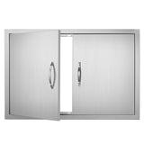 VEVOR BBQ Access Door, 838x558 mm Double Outdoor Kitchen Door, Stainless Steel Flush Mount Door, Wall Vertical Door with Handles, for BBQ Island, Grilling Station, Outside Cabinet