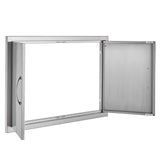 VEVOR BBQ Access Door, 838x558 mm Double Outdoor Kitchen Door, Stainless Steel Flush Mount Door, Wall Vertical Door with Handles, for BBQ Island, Grilling Station, Outside Cabinet