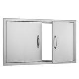 VEVOR BBQ Access Door, 915x533 mm Double Outdoor Kitchen Door, Stainless Steel Flush Mount Door, Wall Vertical Door with Handles, for BBQ Island, Grilling Station, Outside Cabinet
