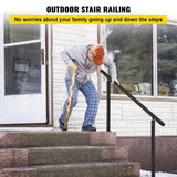 VEVOR Handrail for Outdoor Steps Aluminum Stair
Handrail Fit 0-5 Steps w/ Installation Kit
