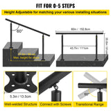 VEVOR Handrail for Outdoor Steps Aluminum Stair
Handrail Fit 0-5 Steps w/ Installation Kit
