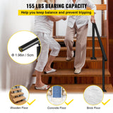 VEVOR Handrail for Outdoor Steps Aluminum Stair
Handrail Fit 0-5 Steps w/ Installation Kit