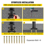 VEVOR Handrail for Outdoor Steps Aluminum Stair
Handrail Fit 0-5 Steps w/ Installation Kit