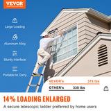 VEVOR Telescoping Ladder Aluminum Extension Step 3.2 m Multi-purpose Portable